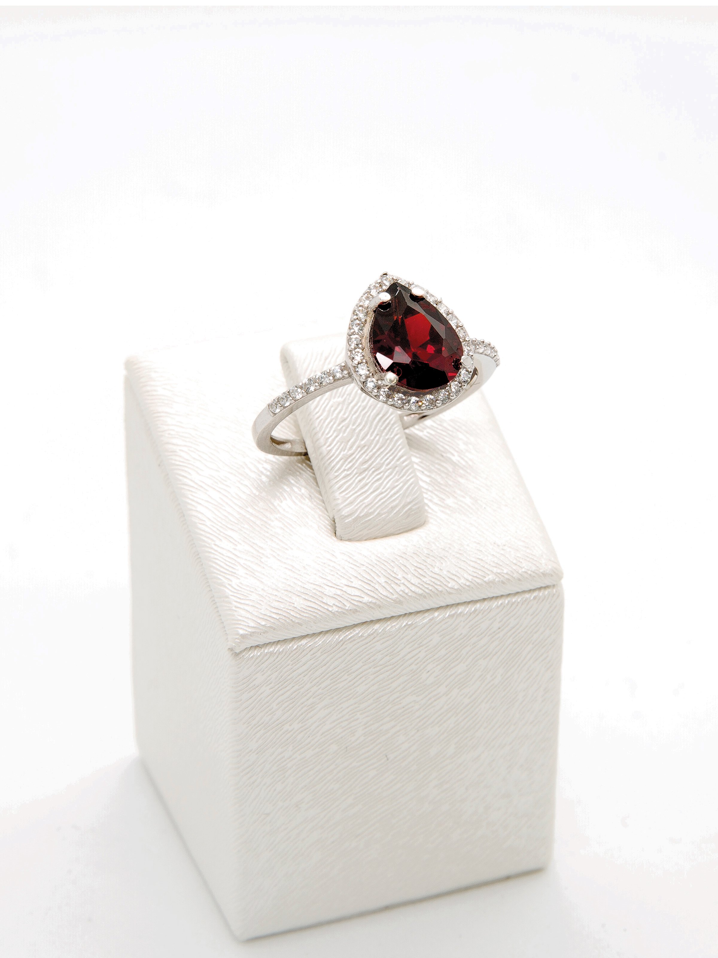 RAINDROP YÜZÜK | GARNET | 925 AYAR GÜMÜŞ | ÖZEL TASARIM