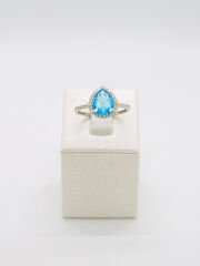 RAINDROP YÜZÜK | AQUAMARINE | 925 AYAR GÜMÜŞ | ÖZEL TASARIM